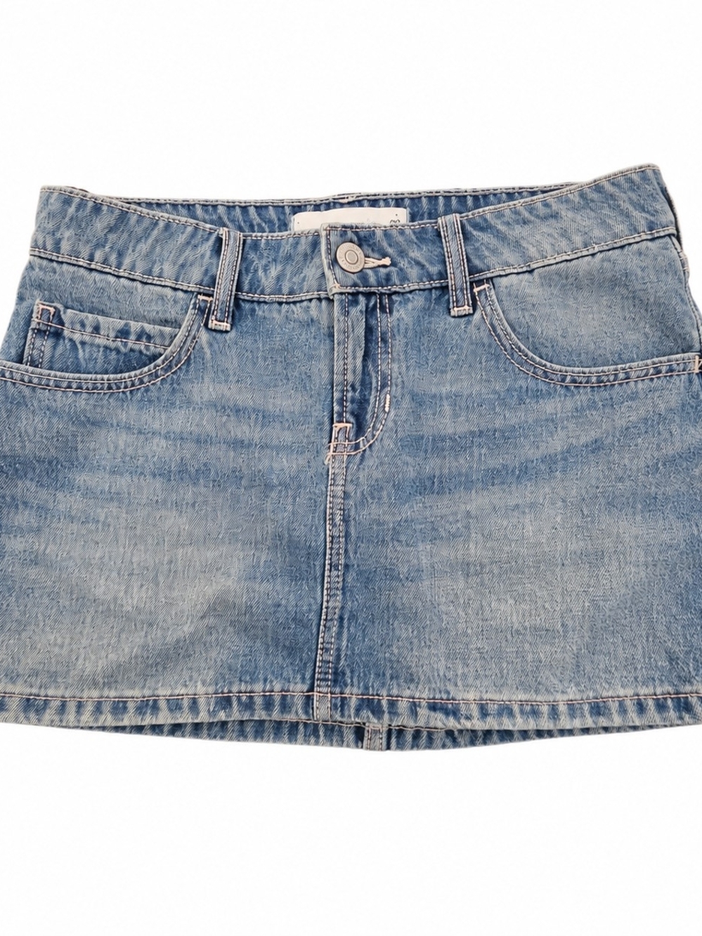 Hollister Y2K Light Wash Denim Mini Skort W26 Size 2